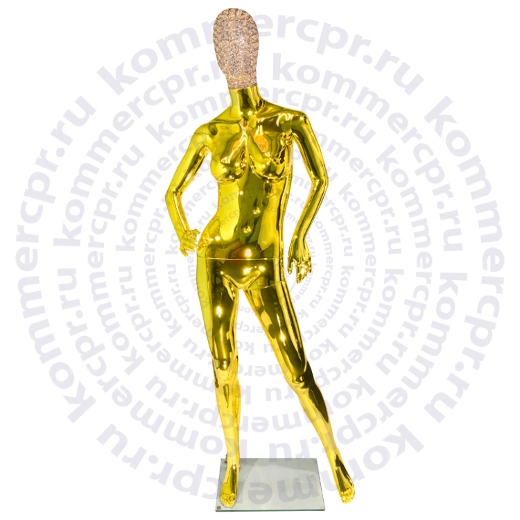 Манекен женский глянцевый metal head gold/silver FE-12-G-TF-7S
